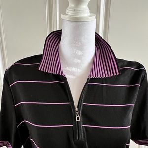 Misook sweater short sleeve half zip size XL